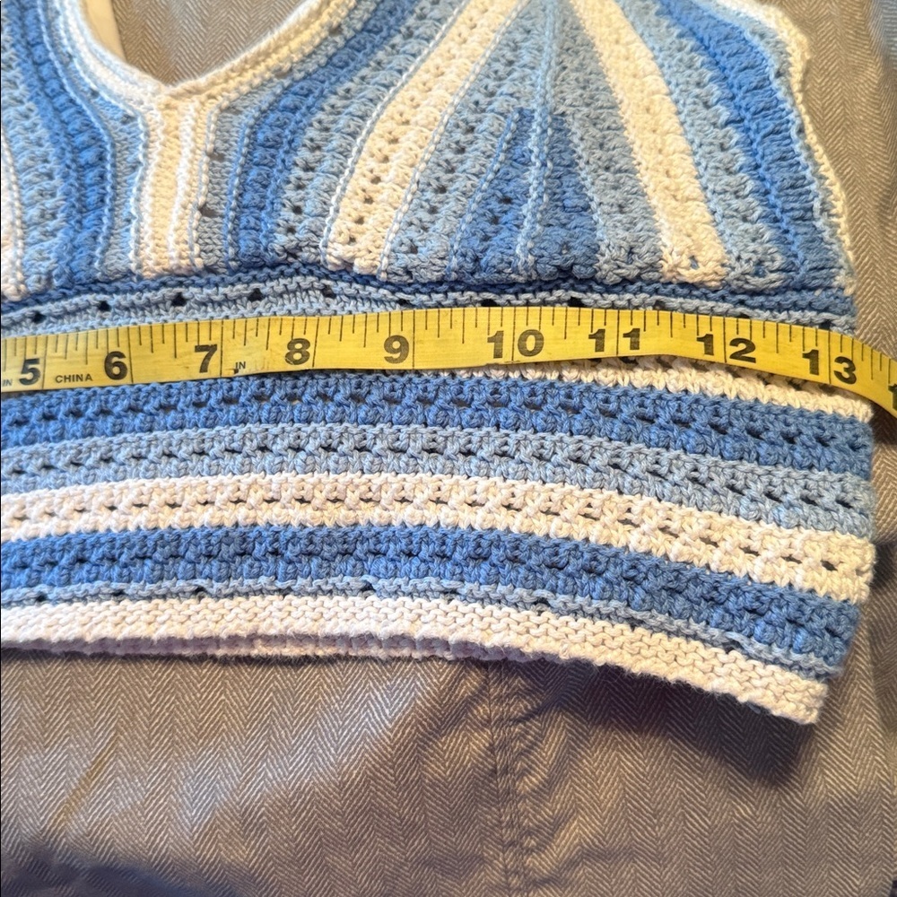 Hollister Blue and White Knit Crop Top - Picture 5 of 5